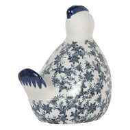 Clayre & Eef | Decoratie Kip Wit Blauw 18x12x21 cm | 6CE2092