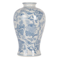 Clayre & Eef | Vaas Wit Blauw ø 17x32 cm | 6CE2101