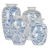 Clayre & Eef | Vaas Wit Blauw ø 17x32 cm | 6CE2101