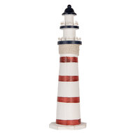 Clayre &amp; Eef   | Decoratie Vuurtoren Wit Rood &oslash; 15x48 cm | 6H2411