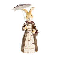 Clayre &amp; Eef   | Decoratie beeld Konijn Bruin Beige 12x9x21 cm | 6PR4414