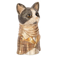 Clayre &amp; Eef   | Decoratie Beeld Kat Bruin Beige 14x12x23 cm | 6PR5073