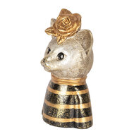 Clayre &amp; Eef   | Decoratie Beeld Kat Goudkleurig Bruin 11x9x18 cm | 6PR5074