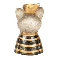 Clayre &amp; Eef   | Decoratie Beeld Kat Goudkleurig Bruin 11x9x18 cm | 6PR5074