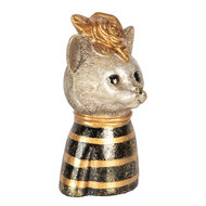 Clayre &amp; Eef   | Decoratie Beeld Kat Goudkleurig Bruin 11x9x18 cm | 6PR5074