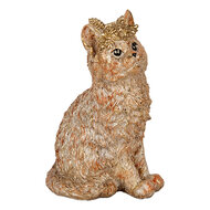Clayre &amp; Eef   | Decoratie Beeld Kat Beige 16x14x25 cm | 6PR5080