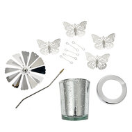 Clayre &amp; Eef   | Theelichtcarrousel Zilverkleurig &oslash; 8x17 cm | 66000