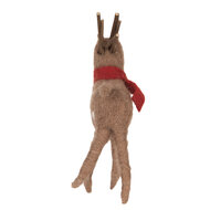 Clayre & Eef | Kerstdecoratie Rendier Bruin Rood 14x4x19 cm | 66036