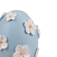 Clayre &amp; Eef   | Decoratie Beeld Ei Blauw Wit &oslash; 11x13 cm | 6PR5216