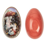 Clayre &amp; Eef   | Decoratie ei Rood Paars 7x11x7 cm | 6BL0147