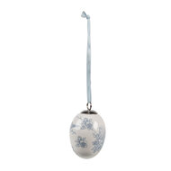 Clayre & Eef | Decoratie hanger ei Wit Blauw ø 6x8 cm | 6CE2034