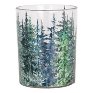 Clayre & Eef | Waxinelichthouder (2) Groen ø 7x8 / 10x13 cm | 6GL4958