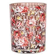 Clayre & Eef | Waxinelichthouder (2) Bruin Rood ø 7x8 / 10x13 cm | 6GL4974