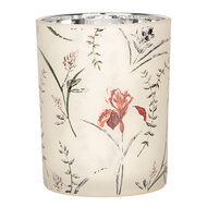 Clayre & Eef | Waxinelichthouder (2) Beige Groen ø 7x8 / 10x13 cm | 6GL4978