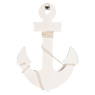 Clayre &amp; Eef   | Decoratie Anker Blauw Wit 22x5x33 cm | 6H2402