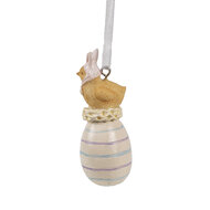 Clayre & Eef | Decoratie Hanger Kuiken Geel Wit 3x3x7 cm | 6PR4406