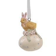 Clayre & Eef | Decoratie Hanger Kuiken Geel Wit 4x3x7 cm | 6PR4407