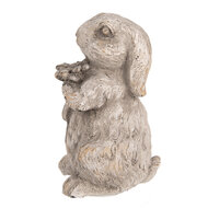 Clayre &amp; Eef   | Decoratie Beeld Konijn Grijs 10x9x15 cm | 6TE0560
