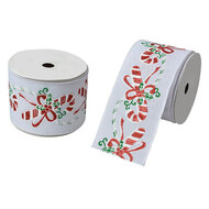 Clayre & Eef | Lint Wit Rood 6.3 cm x 5 m | LI0133