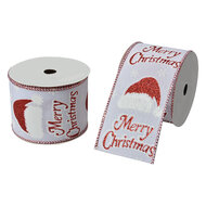 Clayre & Eef | Lint Wit Rood 6.3 cm x 5 m | LI0134
