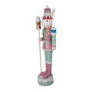 Clayre & Eef | Decoratie Konijn Wit Roze Groen 29x25x100 cm | 5PR0148