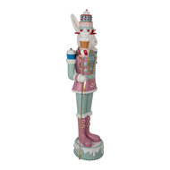 Clayre & Eef | Decoratie Konijn Wit Roze Groen 29x25x100 cm | 5PR0148