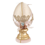 Clayre & Eef | Decoratie Beeld Ei Beige Roze ø 20x38 cm | 65921