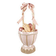 Clayre &amp; Eef   | Decoratie mand Roze &oslash; 20x47 cm | 65923