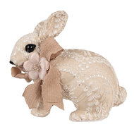 Clayre &amp; Eef   | Decoratie Beeld Konijn Beige Bruin 26x15x23 cm | 65955