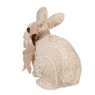 Clayre &amp; Eef   | Decoratie Beeld Konijn Beige Bruin 26x15x23 cm | 65955