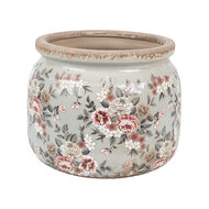 Clayre & Eef | Bloempot Binnen Grijs Roze ø 20x15 cm | 6CE1964L