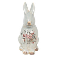 Clayre &amp; Eef   | Decoratie Beeld Konijn Grijs Roze 16x12x27 cm | 6CE1968L