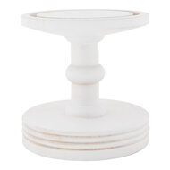 Clayre &amp; Eef   | Stolp Transparant Wit &oslash; 14x34 cm | 6GL5059W