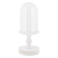 Clayre &amp; Eef   | Stolp Transparant Wit &oslash; 17x40 cm | 6GL5060W