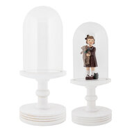 Clayre &amp; Eef   | Stolp Transparant Wit &oslash; 17x40 cm | 6GL5060W
