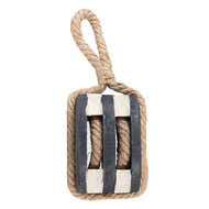 Clayre &amp; Eef   | Decoratie Katrol Zwart Bruin 17x12x12 cm | 6H2388