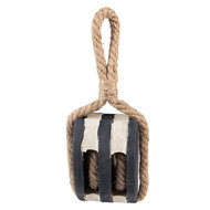 Clayre &amp; Eef   | Decoratie Katrol Zwart Bruin 17x12x12 cm | 6H2388