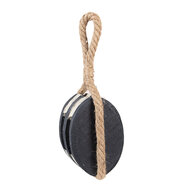 Clayre &amp; Eef   | Decoratie Katrol Zwart Bruin 17x12x12 cm | 6H2388