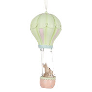 Clayre & Eef | Decoratie hanger Konijnen Beige Groen ø 14x34 cm | 6PR5474