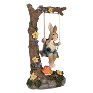 Clayre &amp; Eef   | Decoratie Konijn op Schommel Bruin 20x12x32 cm | 6PR5482