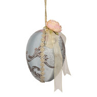Clayre &amp; Eef   | Decoratie Hanger Ei Blauw &oslash; 11x16 cm | 65939