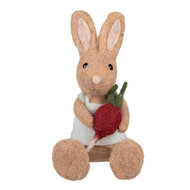 Clayre &amp; Eef   | Decoratie Beeld Konijn Bruin Rood 10x10x19 cm | 65956