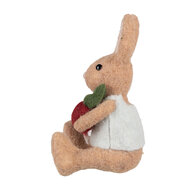 Clayre &amp; Eef   | Decoratie Beeld Konijn Bruin Rood 10x10x19 cm | 65956