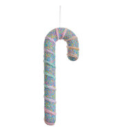 Clayre &amp; Eef   | Kerstdecoratie Hanger Zuurstok Roze Meerkleurig 13x5x34 cm | 66101L