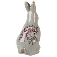 Clayre &amp; Eef   | Decoratie Konijn Grijs Roze 13x10x21 cm | 6CE1968M