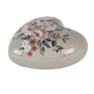 Clayre &amp; Eef   | Decoratie Hart Grijs Roze 11x11x4 cm | 6CE1973