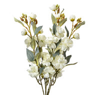 Clayre &amp; Eef   | Decoratie tak met bloemen Wit Groen 10x10x51 cm | 6PL0378Y