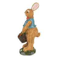 Clayre &amp; Eef   | Decoratie Konijn Bruin Blauw 5x5x13 cm | 6PR5721