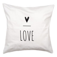 Clayre &amp; Eef   | Kussenhoes Wit Zwart 45x45 cm | BHS21