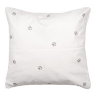Clayre &amp; Eef   | Kussenhoes Wit Zwart 45x45 cm | PWS21